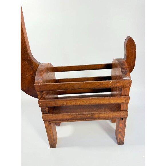 Reindeer Basket Vintage Handmade Wooden Rudolph Holiday Pinecone Ornaments or Pl - Picture 16 of 16